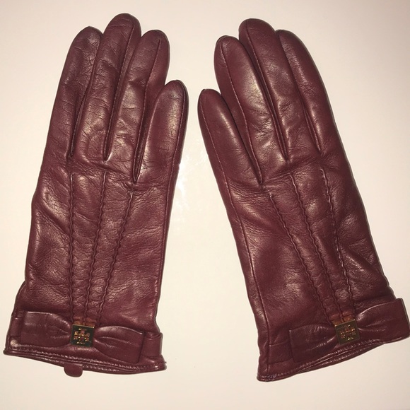 Beautiful TORY BURCH burgundy gloves - Picture 4 of 5
